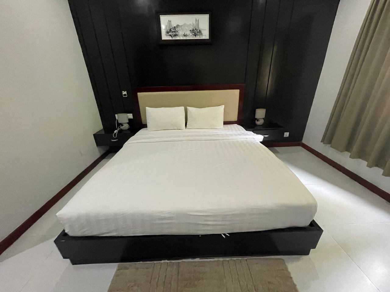 Bedroom in a two-bedroom apartment, Bungalow 1955, Siem Reap