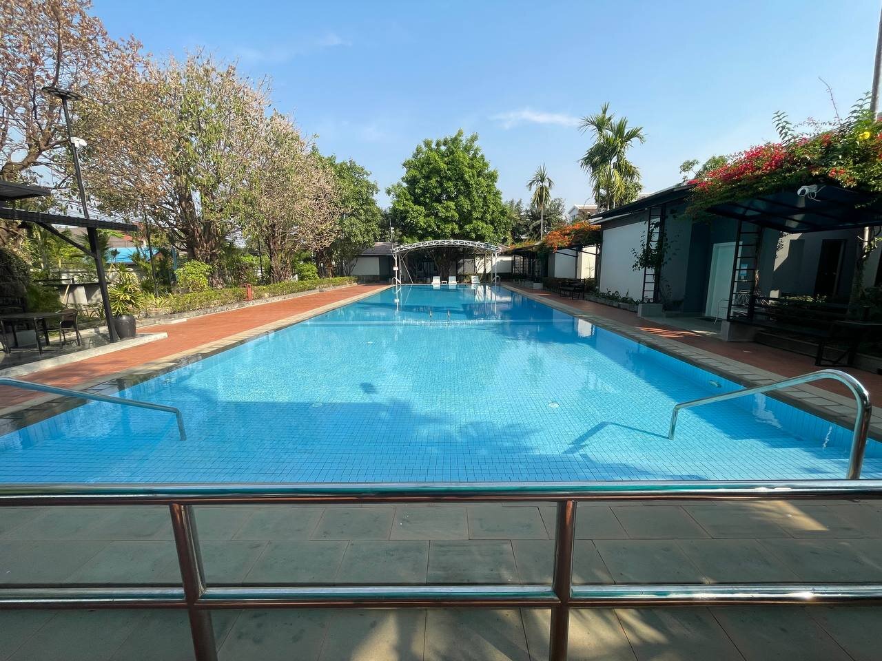 The full shared lap pool at Bungalow 1955, Siem Reap